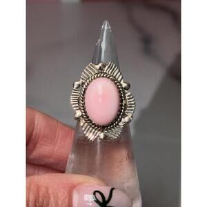 Pink Conch Sterling Silver Ring: 925 Silver • Size 6